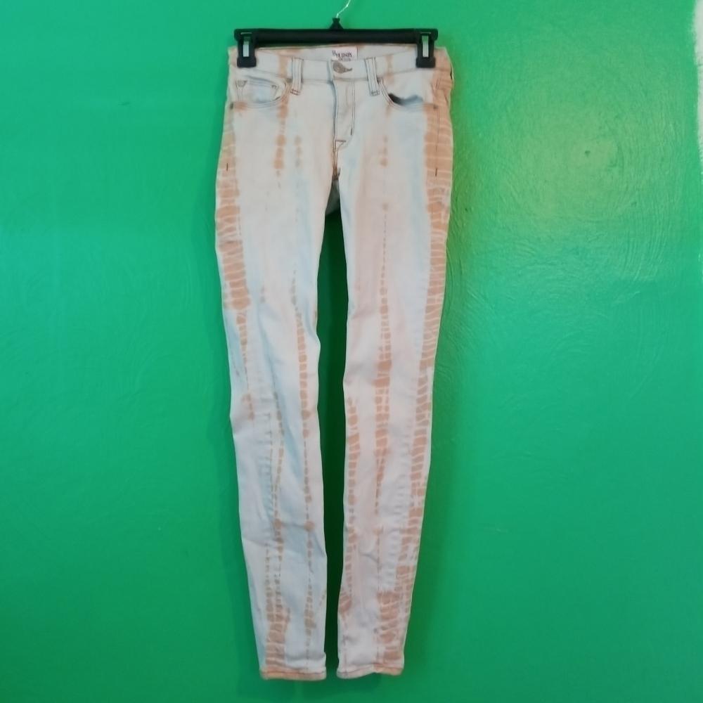Hudson Krista White Orange Skinny Jeans